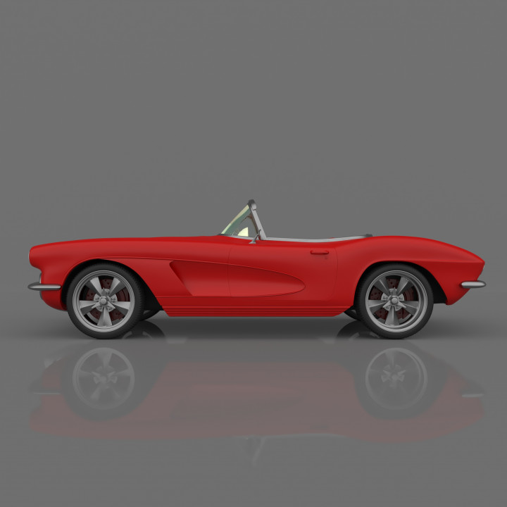 Classic American Cabriolet Car With Interior, Ready to Print STL Files image