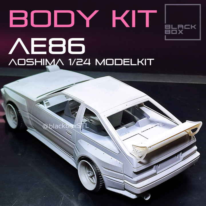 あみだくじ 3D Printable Bodykit for AE86 AOSHIMA 1-24th Modelkit by