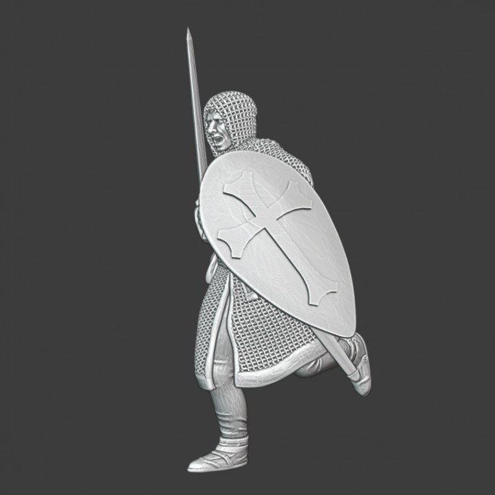 Medieval infantryman running image