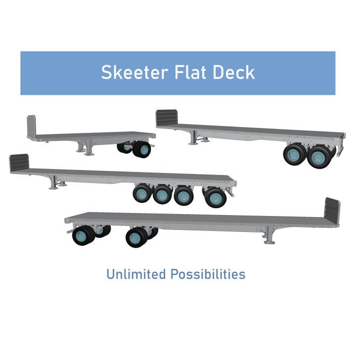 1/14 Scale Flat Deck Trailer image