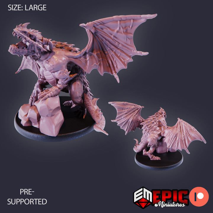 Cave Dragon Set / Earth Drake / Winged Mountain Encounter / Magical Beast image