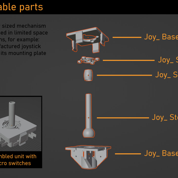 Arcade Joystick Mechanism - 3D printed image