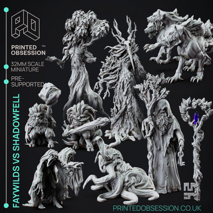 Faywild Vs Shadowfell 1 - 12 model set - PRESUPPORTED - 32mm scale image