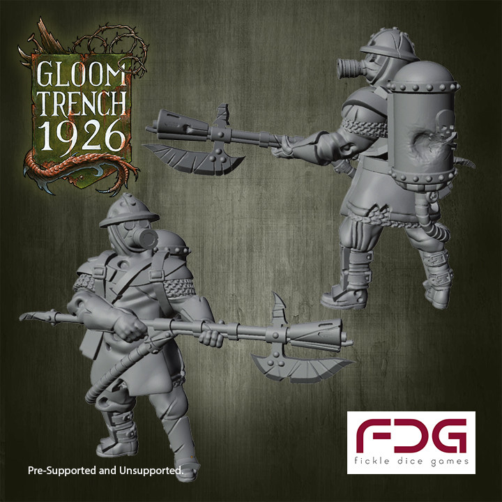 28mm British Empire Gas/Flame Throwers - Gloom Trench 1926 image