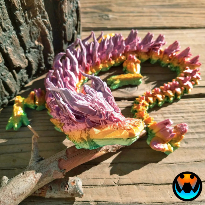 Woodland Dragon, Articulating Flexi Wiggle Pet, Print in Place, Fantasy image