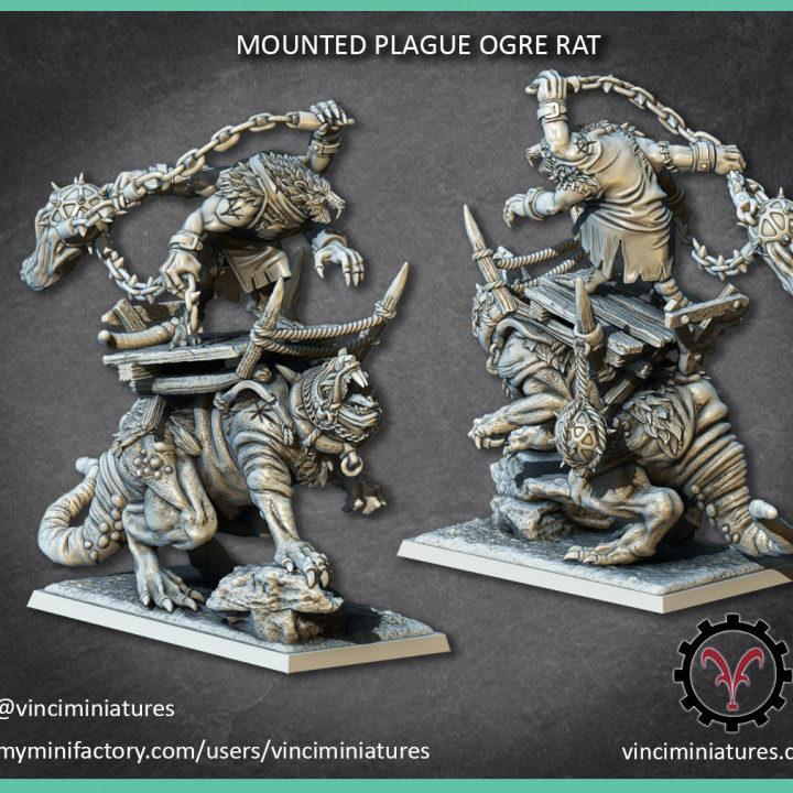 MOUNTED AND UNMOUNTED PLAGUE OGRE RAT image