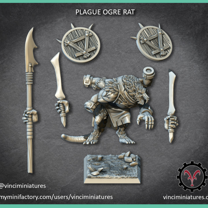 MOUNTED AND UNMOUNTED PLAGUE OGRE RAT