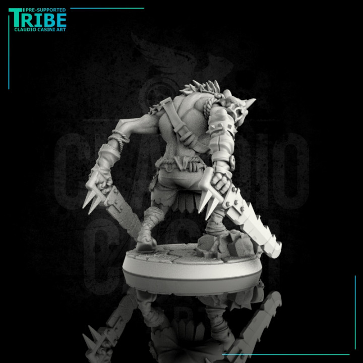 (0086) Male gnoll with two swords