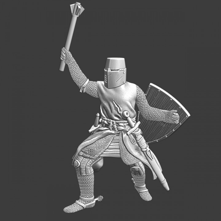 Medieval Crusader Knight - mace & shield image