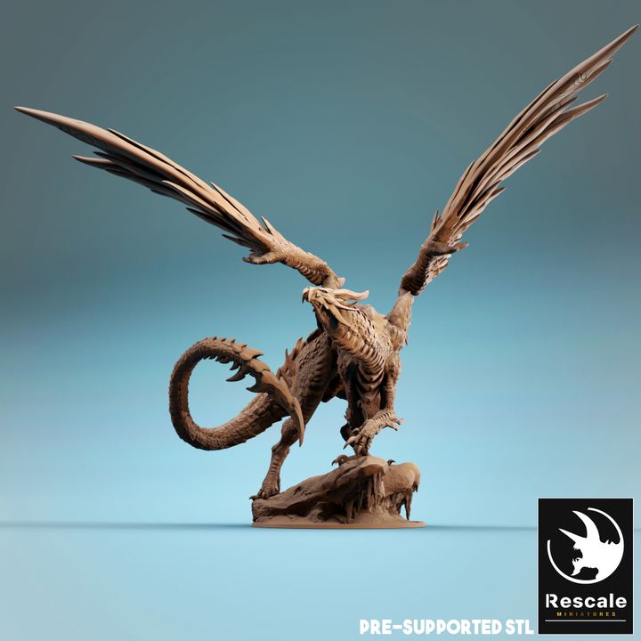 Adult Steel Dragon Figure XXL - Lord of the Print - Dungeons and Dragons - Tabletop - Painting - Beast - Highest orders Peak lowest Cavern