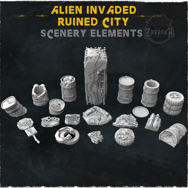 Alien Invaded Ruined City - Scenery Elements (June Release)