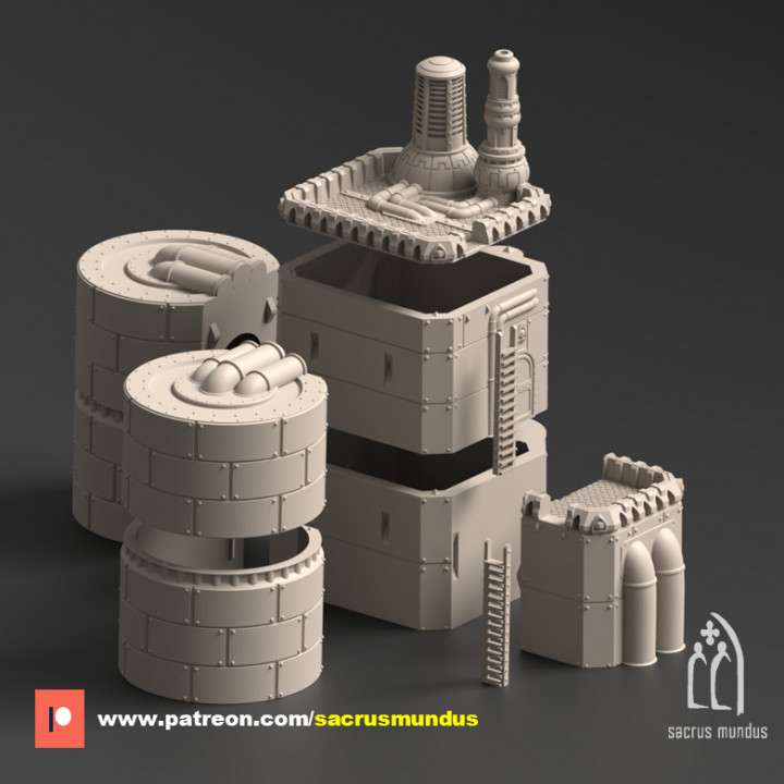 Phyrus II, Forge Planet. Scifi / Futuristic / Industrial Buildings. Terrain and Scenery for Wargames image