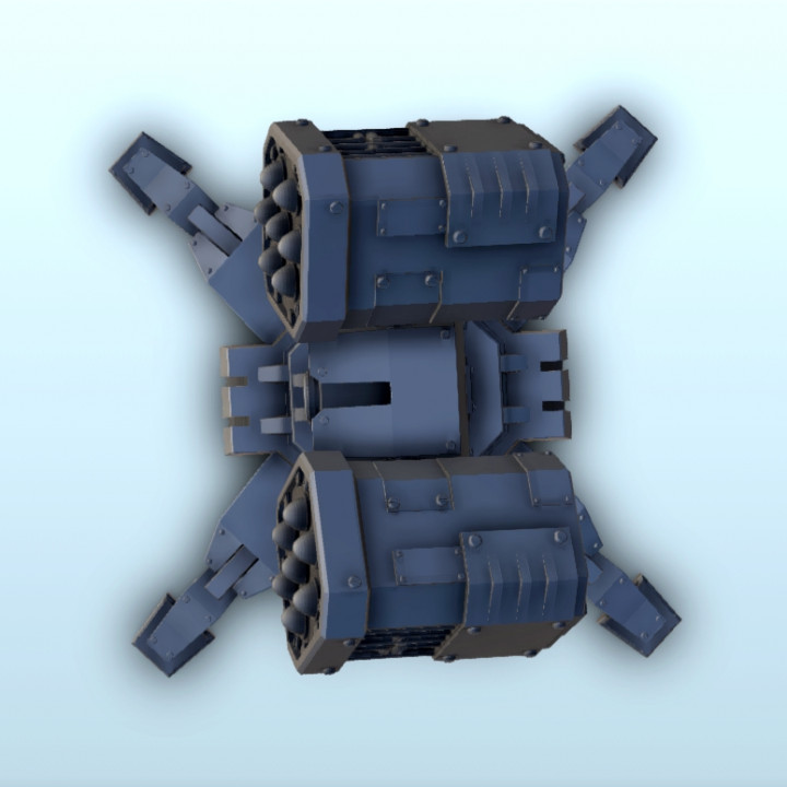 Double missile launcher turret 3 (+ supported version) - MechWarrior Scifi Science fiction SF 40k image