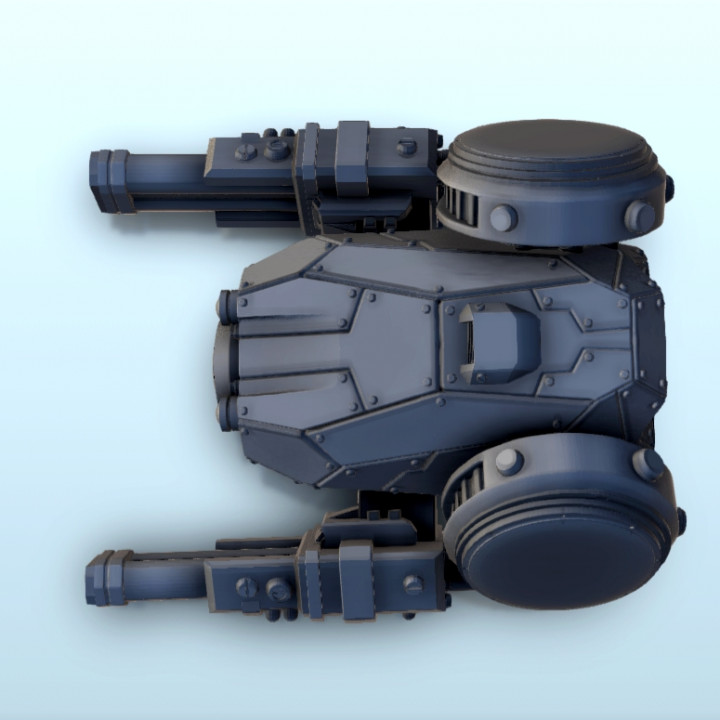 Compact dual-barrel drone 3 (+ supported version) - MechWarrior Scifi Science fiction SF 40k image