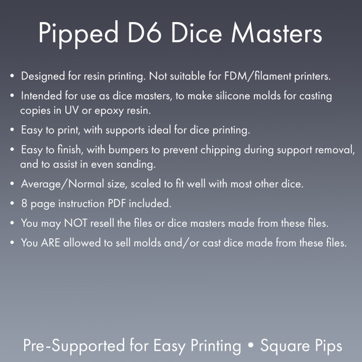 Dice Masters - Sharp-Edged Square Pipped D6 - Pre-Supported image