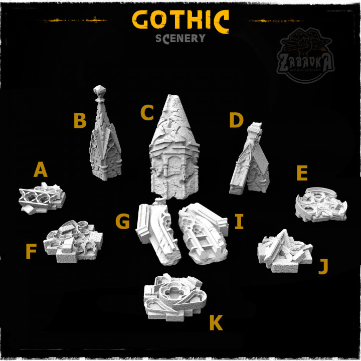Gothic Ruins Scenery Elements image