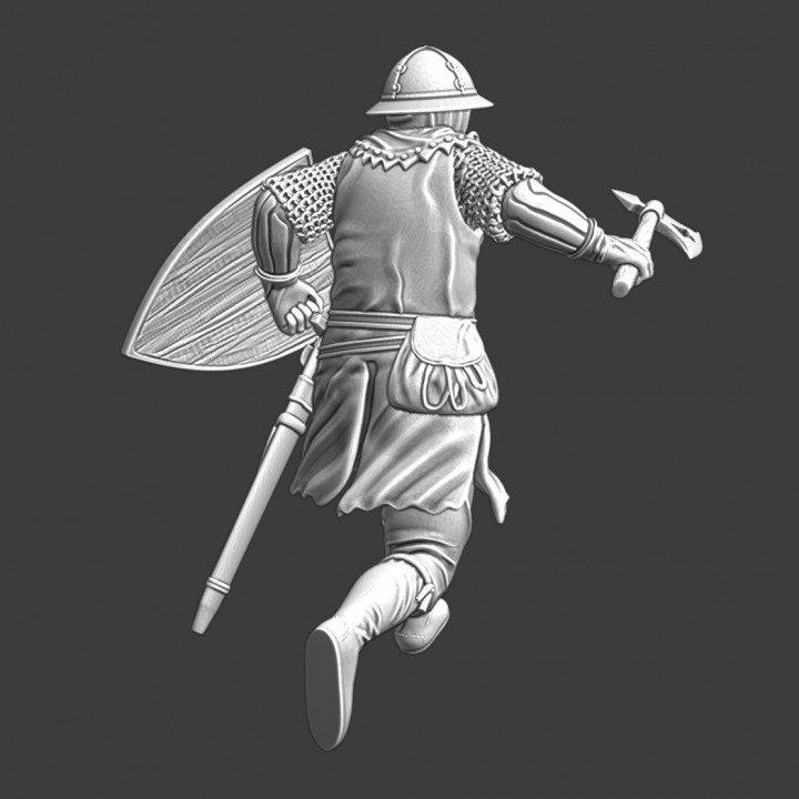 Medieval crusader sergeant running image