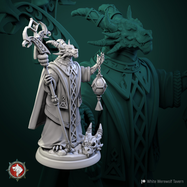 Dragonborn High Priest 32 mm pre-supported image