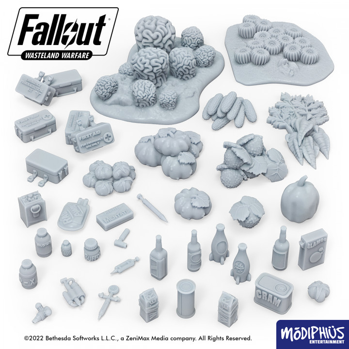 Fallout: Wasteland Warfare - Print at Home - Chems, Meds, and Food image