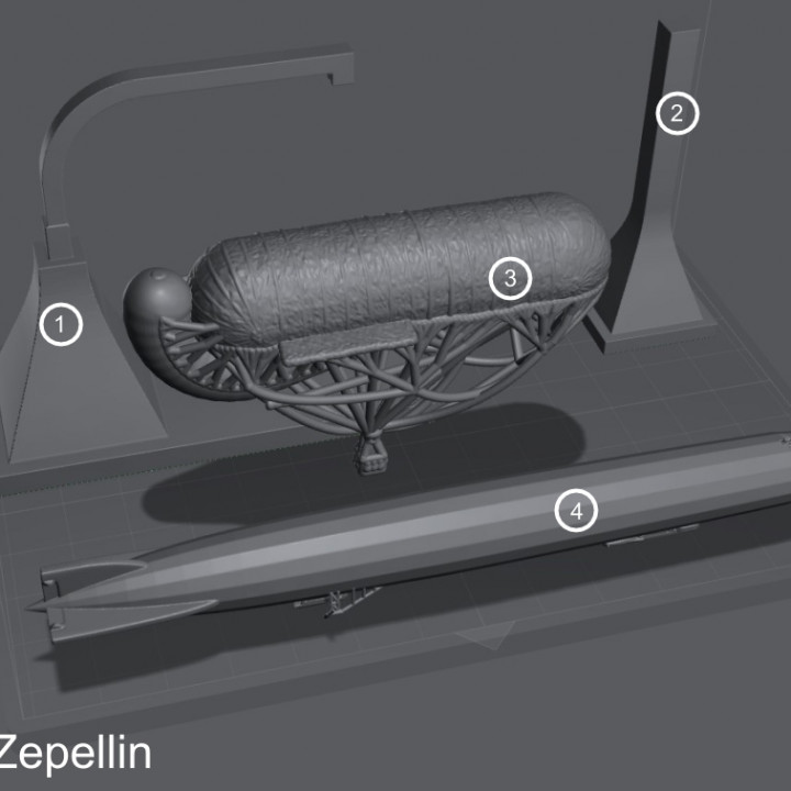 WW1 Zeppelin - Files Pre-supported - Files Test Printed. image