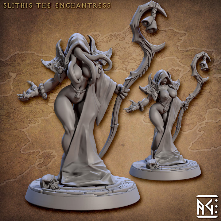 Slithis the Enchantress - Slathaai of House Mora Beauty (Fantasy Pinup) image