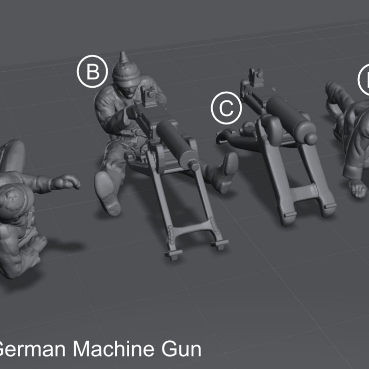 WW1 German Squad - Wargame - 28mm - Files Pre-supported - Files Test Printed. image