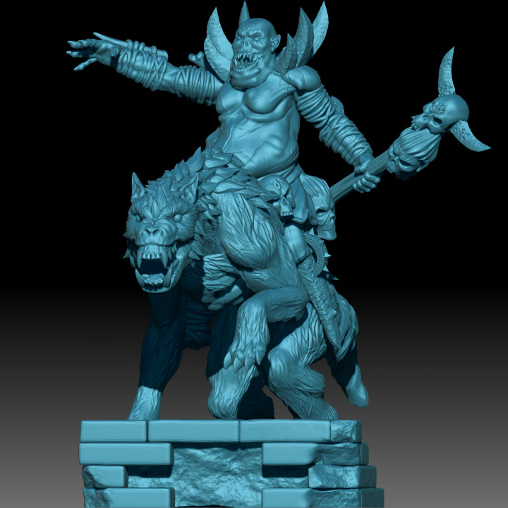 KZKMINIS - Donorg the Fat - Orc Shaman on foot and mounted image