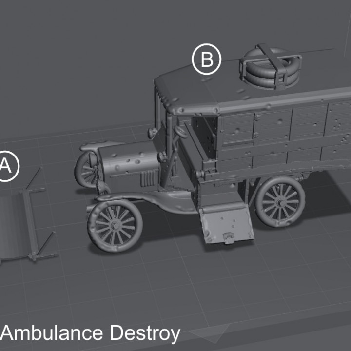 WW1 US Ambulance Clean & Destroy 1/56 - Files Pre-supported image