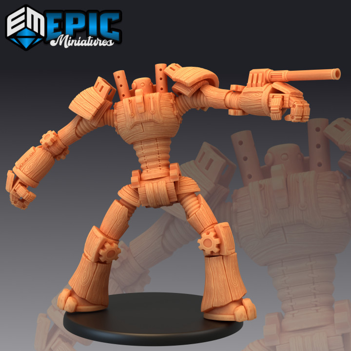 Wood Construct Shooting / War Machine / Steampunk Tech Battle Robot image