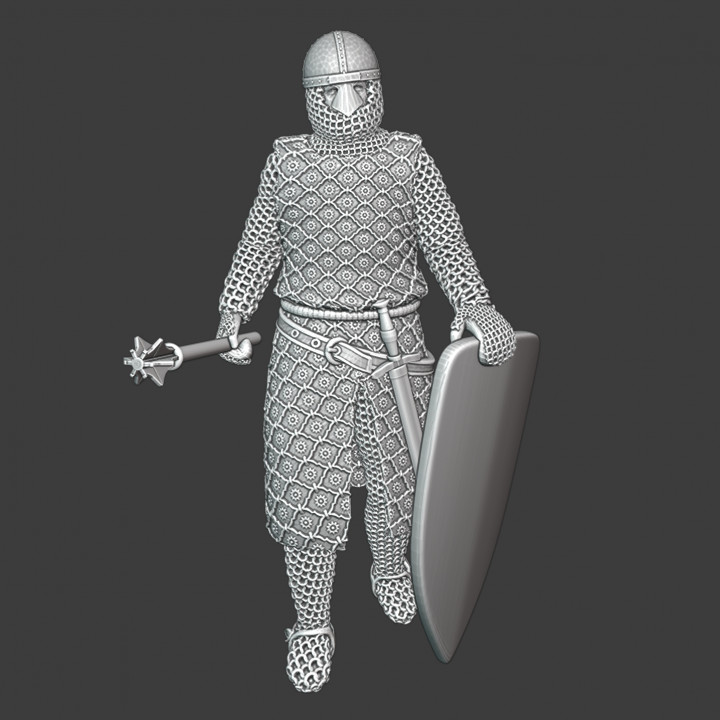 Medieval Crusader Knight - hand on shield image