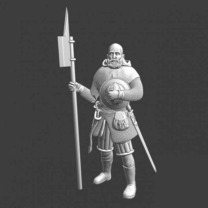 Medieval city guard - helmet in hand image
