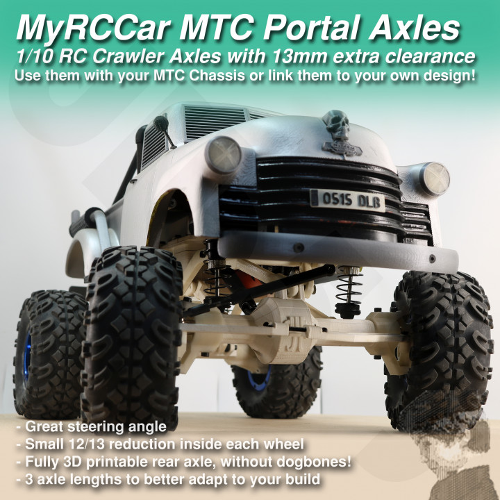 MyRCCar MTC Portal Axles, 1/10 RC Crawler Axles with 13mm extra clearance image