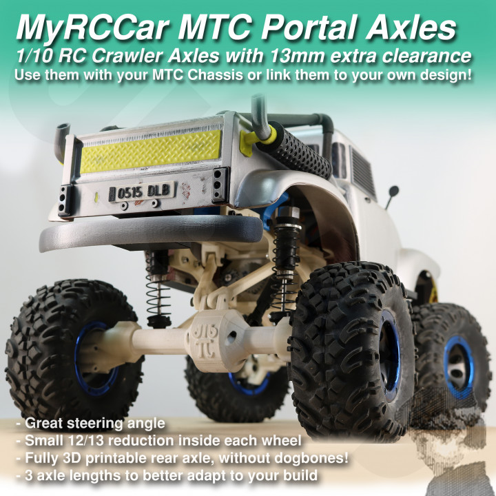 MyRCCar MTC Portal Axles, 1/10 RC Crawler Axles with 13mm extra clearance image