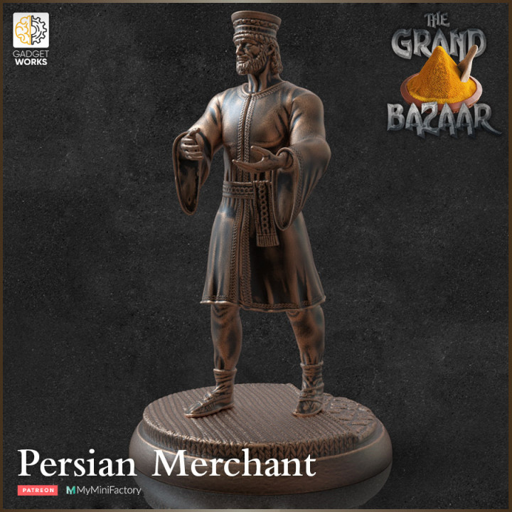 2 Persian Merchants with Wares - The Grand Bazaar image
