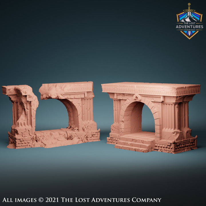 Ancient Temple Gates (set of 2) image