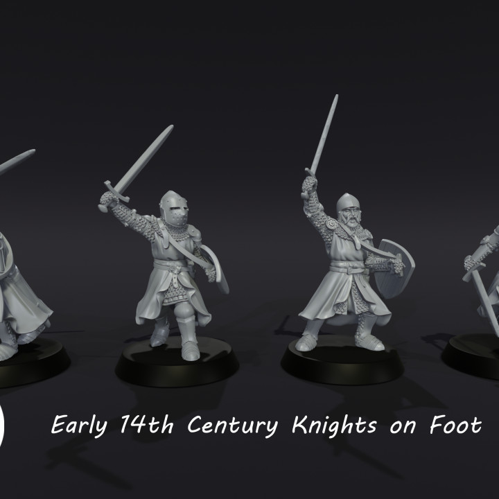 14th Century knights on foot (early) image