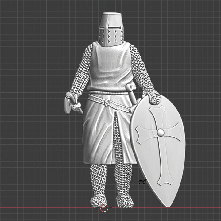 Medieval crusader with medium axe image