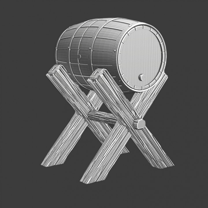 Barrel holder - for medieval camp life image