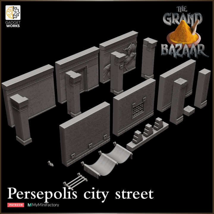 Ancient Persepolis street scene - walls image