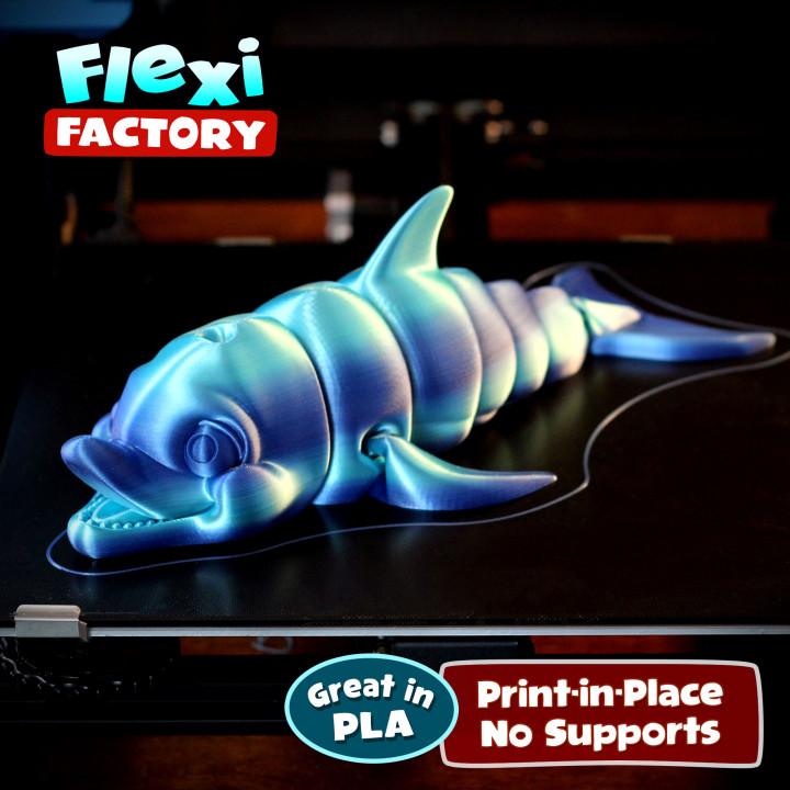 Cute Flexi Print-in-Place Dolphin image