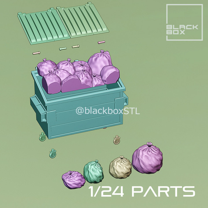 DUMPSTER DIORAMA PARTS 1-24 1-64TH SCALE image