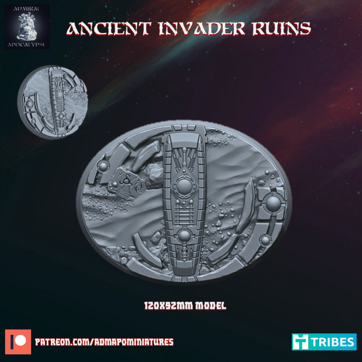 Ancient Invade Ruins 120x92mm base (Pre-supported) image