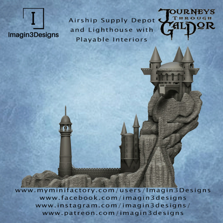 Airship Supply Depot and Lighthouse with Playable Interiors image
