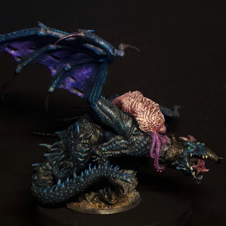 3D Print of Elder brain dragon (60mm base) by Tscogg