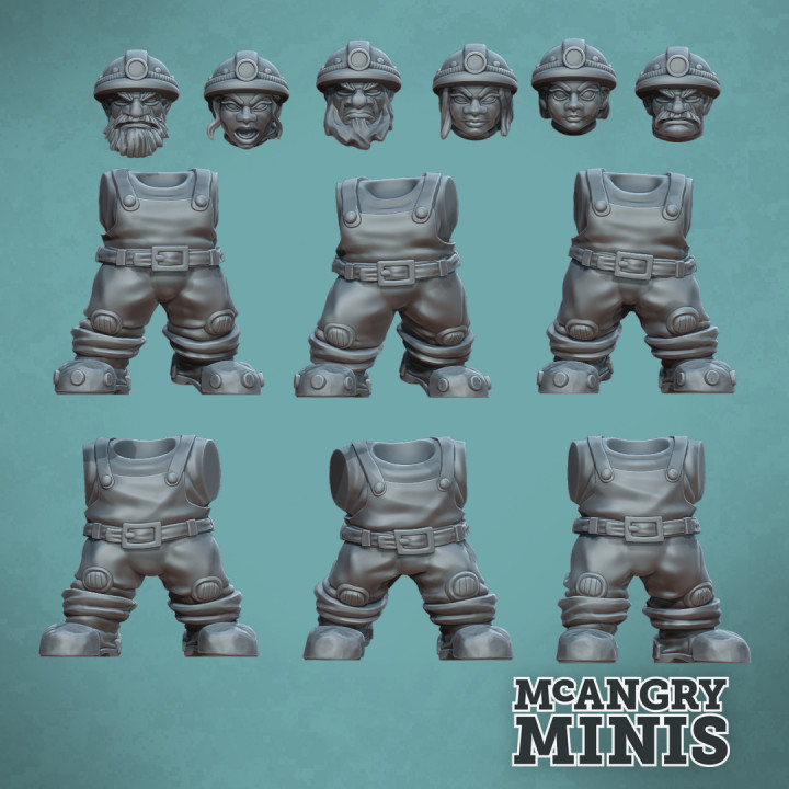 Dwarven Guard - Miner Militia Heads and Bodies image