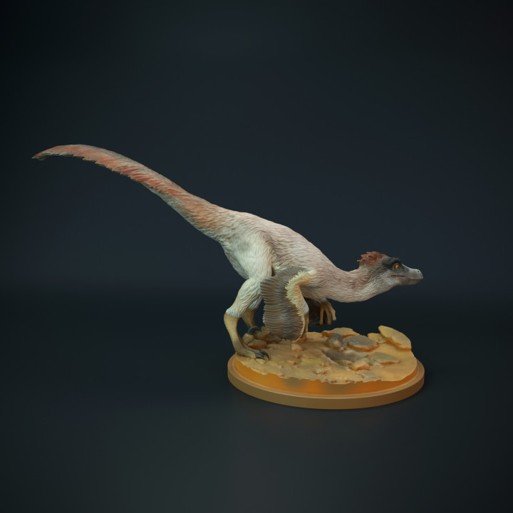 Velociraptor Mongolianensis sniffing image