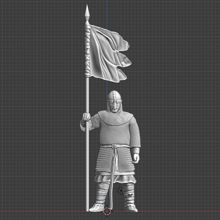 Medieval guard with banner image