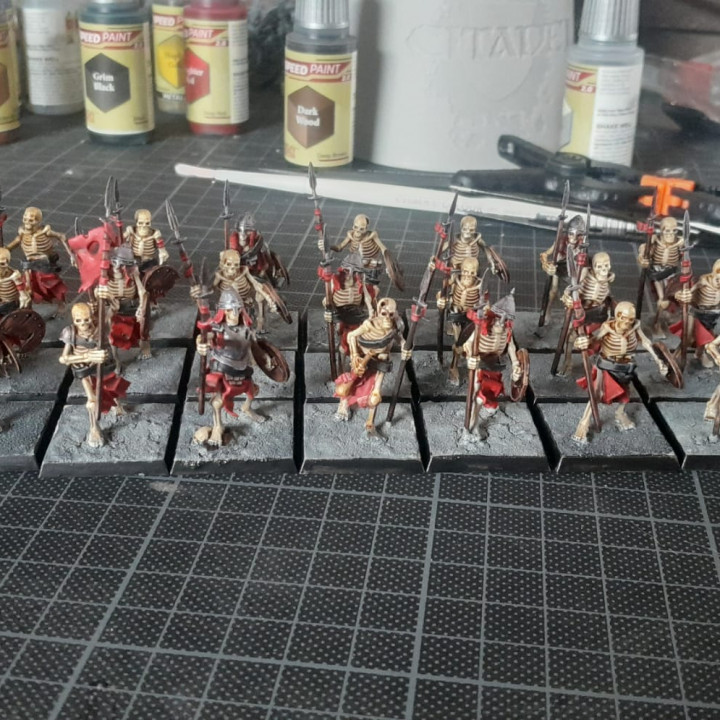 3D Print of Skeleton Warriors Unit - Highlands Miniatures by stijnjanssens1