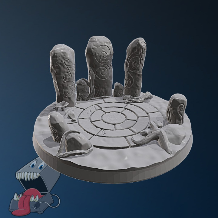 Druid circle scenic base, round and square image