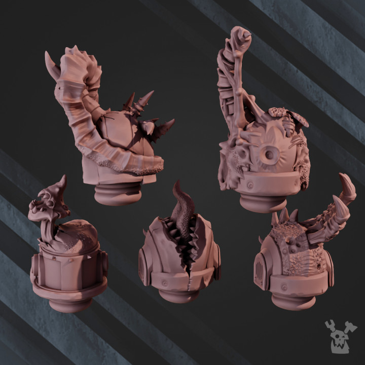 3D Printable Pandemonium Helmets Set x5 by dakkadakka.store